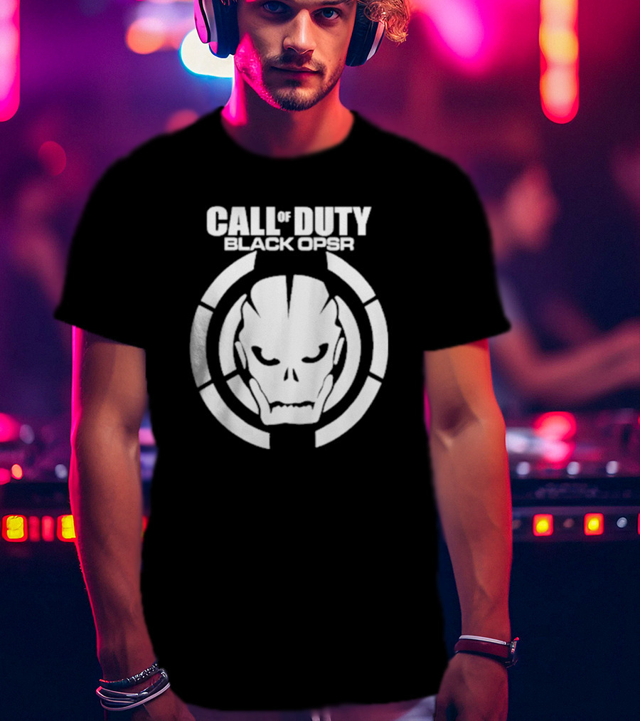 CALL OF DUTY BLACK OPSR Skull Emblem T-Shirt