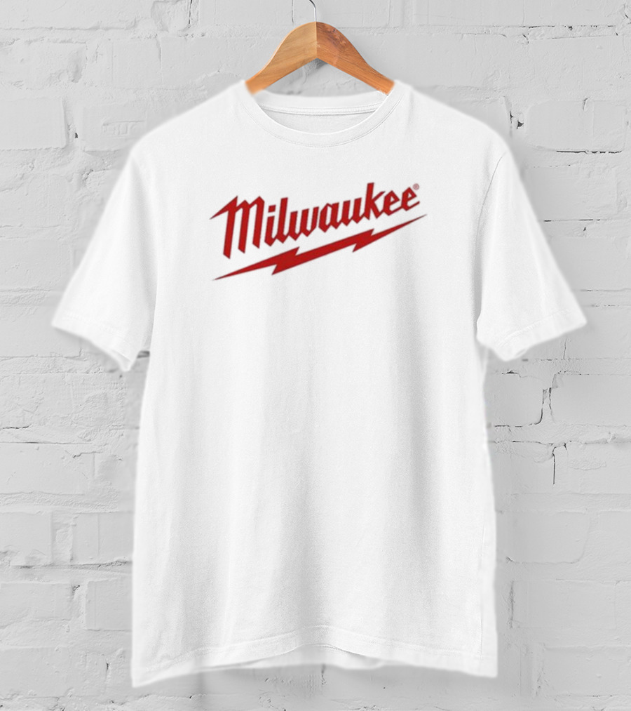 Milwaukee Power Tools Logo With Tyler Tallbottom Text T-Shirt