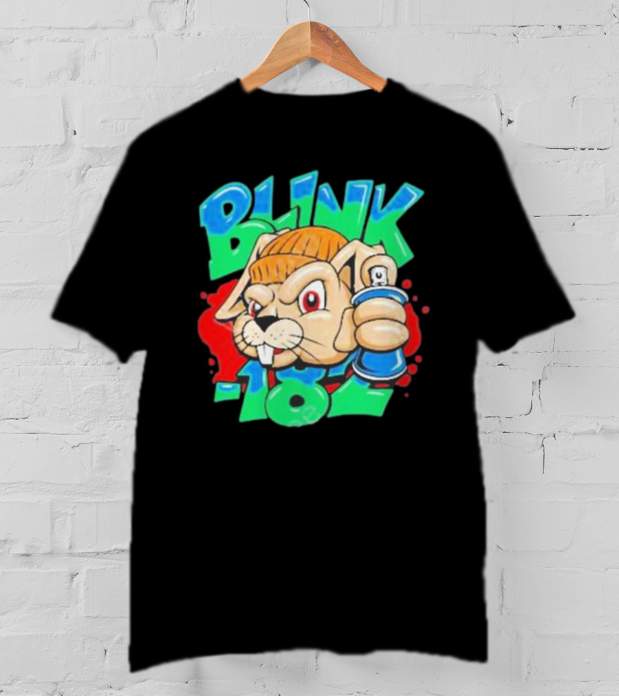 Blink-182 Senpapi Gabshiba Graffiti-Style Cartoon With Spray Can T-Shirt