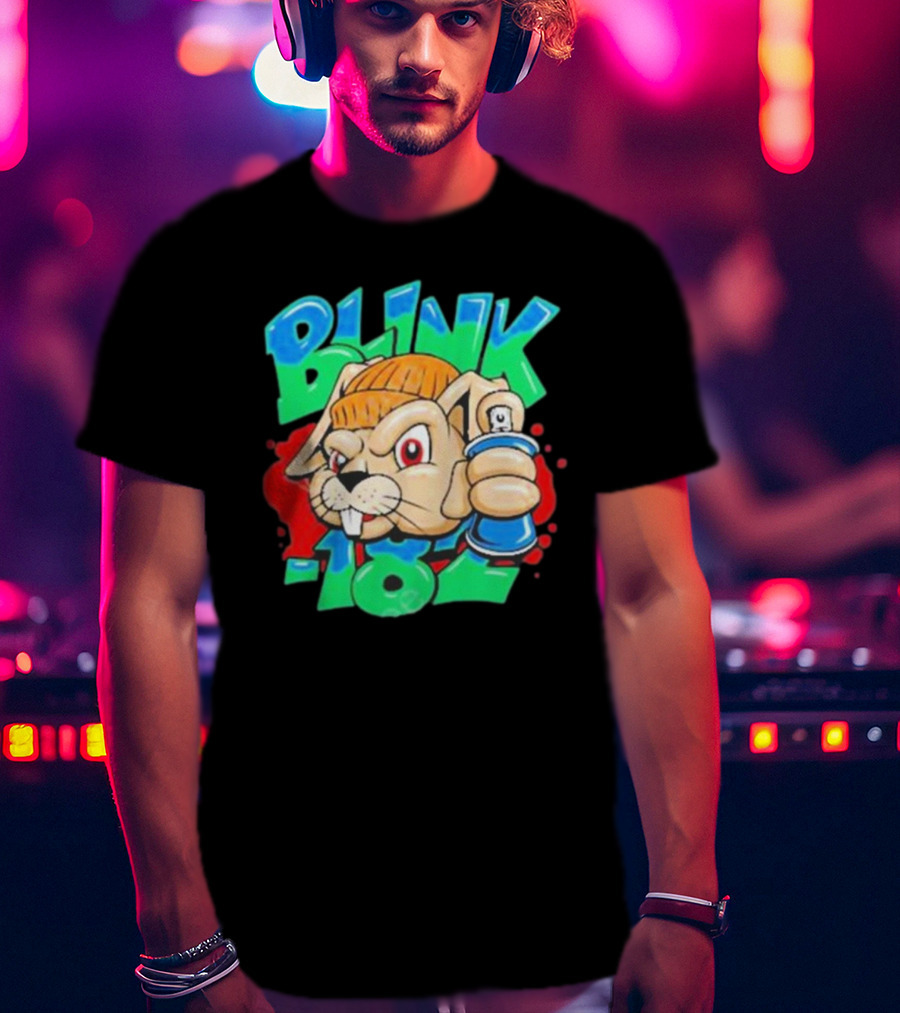 Blink-182 Senpapi Gabshiba Graffiti-Style Cartoon With Spray Can T-Shirt