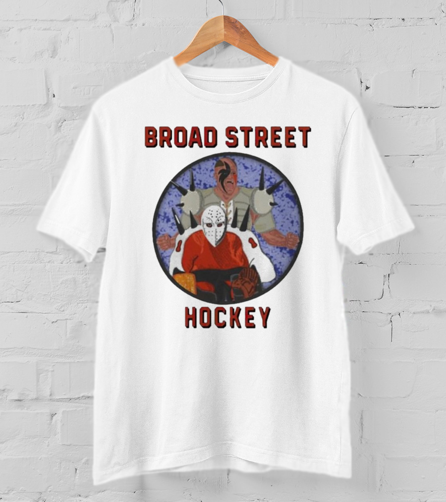Broad Street Hockey Masked Player And Spiked Warrior T-Shirt