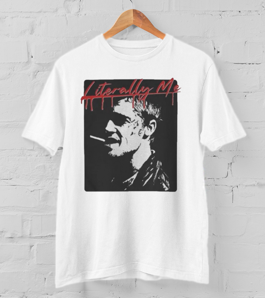 Literally Me Tyler Durden Smoking Silhouette Black And Red T-Shirt
