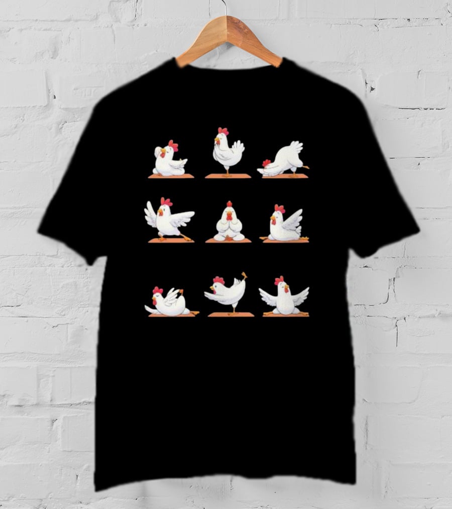 Hen Chicken Yoga Poses For Healthful Practice T-Shirt