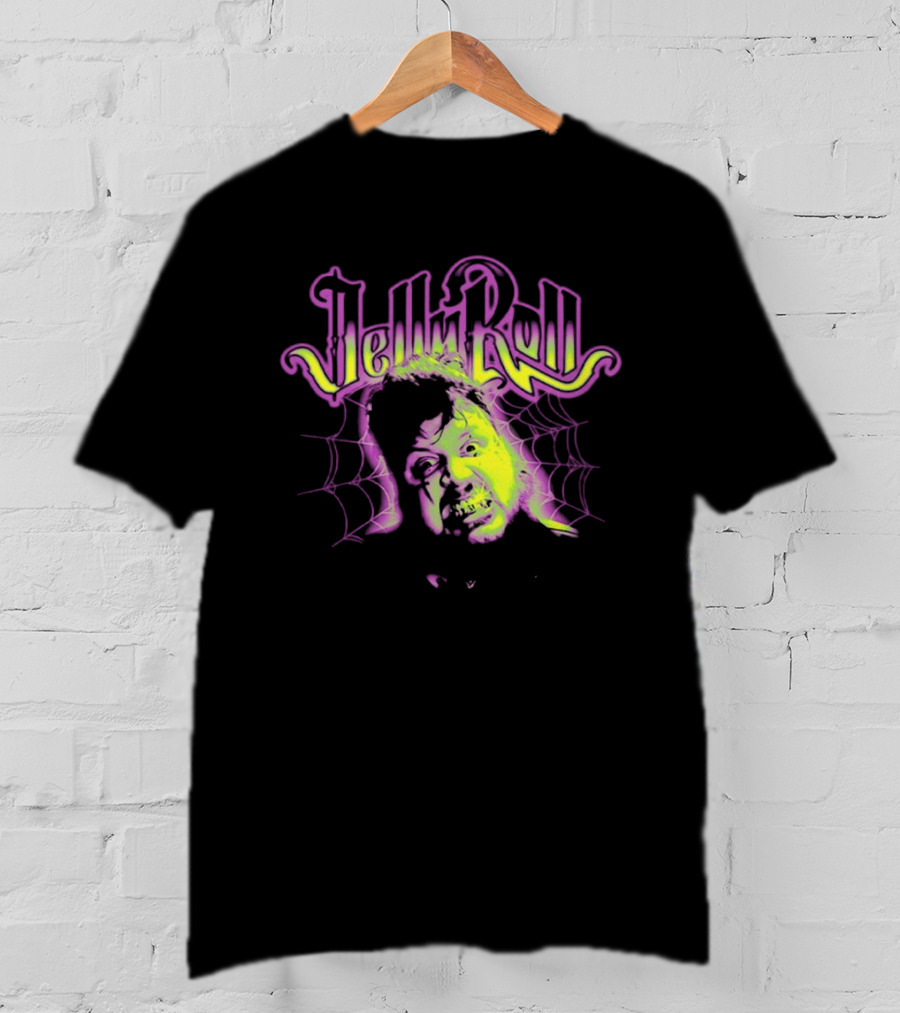 Jelly Roll Spiderweb Neon Face T-Shirt
