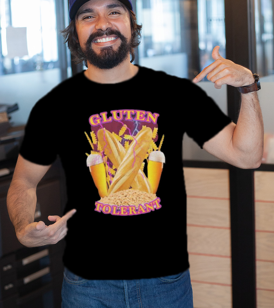 Gluten Tolerant Baguette Wheat Beer Lightning T-Shirt