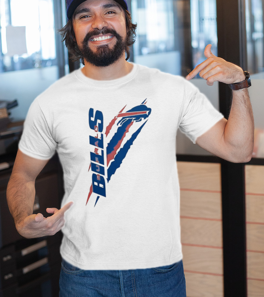 Buffalo Bills Starter Scratch Logo With Red And Blue Elements T-Shirt