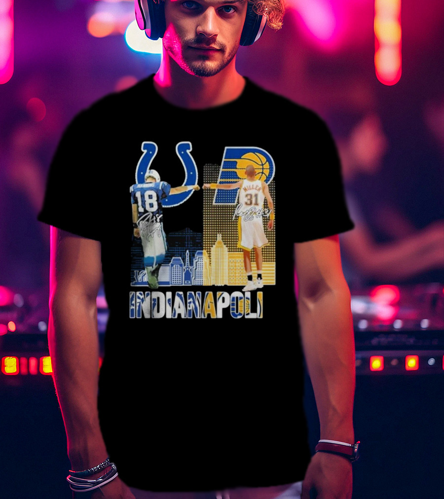 Indianapolis Colts Indiana Pacers Legends Fist Bump T-Shirt