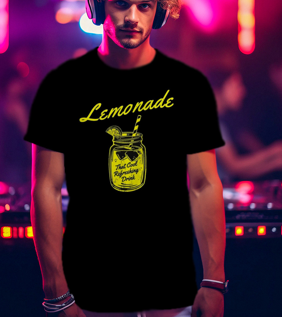 Lemonade That Cool Refreshing Drink Jar With Ice And Straw T-Shirt