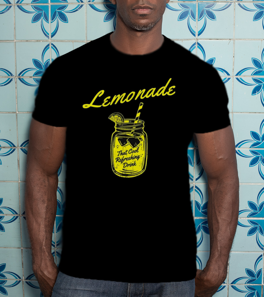 Lemonade That Cool Refreshing Drink Jar With Ice And Straw T-Shirt