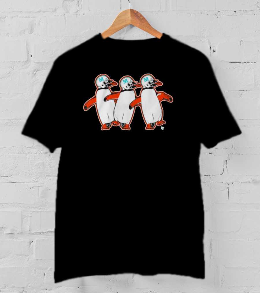 Miami Marlins Penguin Helmet Dance T-Shirt