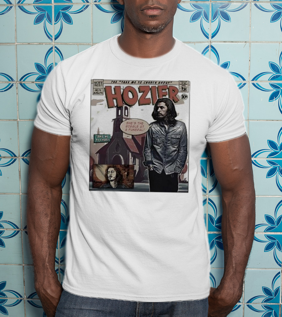 Hozier Comic Style Art She's The Giggle At A Funeral Take Me To Church T-Shirt