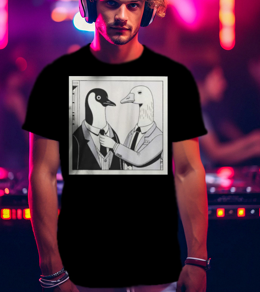 Gentlemen Duck And Penguin In Suits T-Shirt