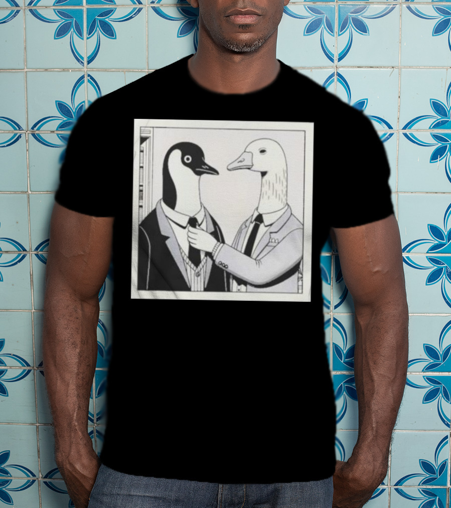 Gentlemen Duck And Penguin In Suits T-Shirt