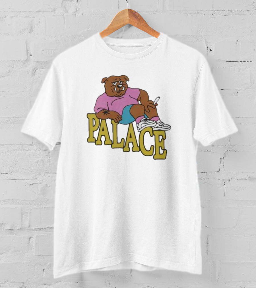 Palace Bulldog Relaxing With Cigarette Over T-Shirt