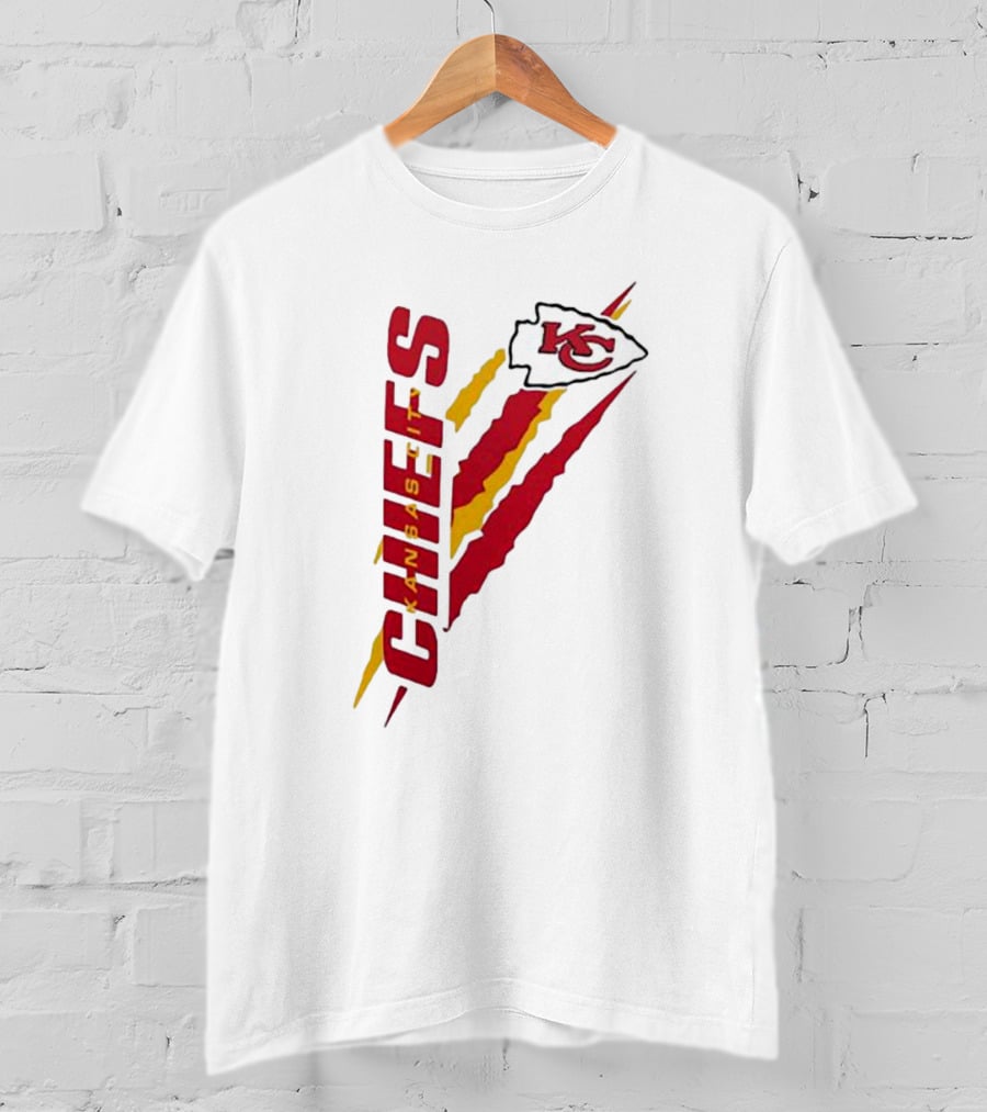 Kansas City Chiefs KC Red Yellow Scratch Design Starter T-Shirt