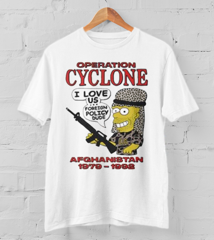 Operation Cyclone Afghanistan 1979-1989 Cartoon Character With Gun T-Shirt