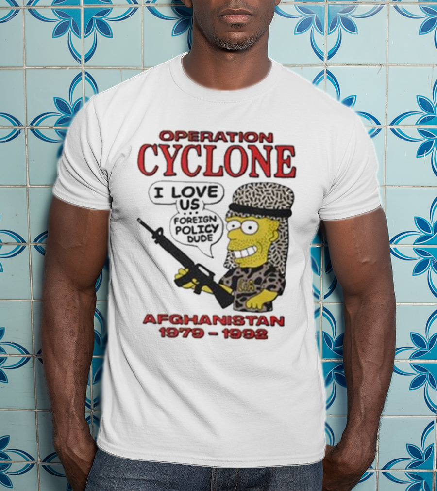 Operation Cyclone Afghanistan 1979-1989 Cartoon Character With Gun T-Shirt