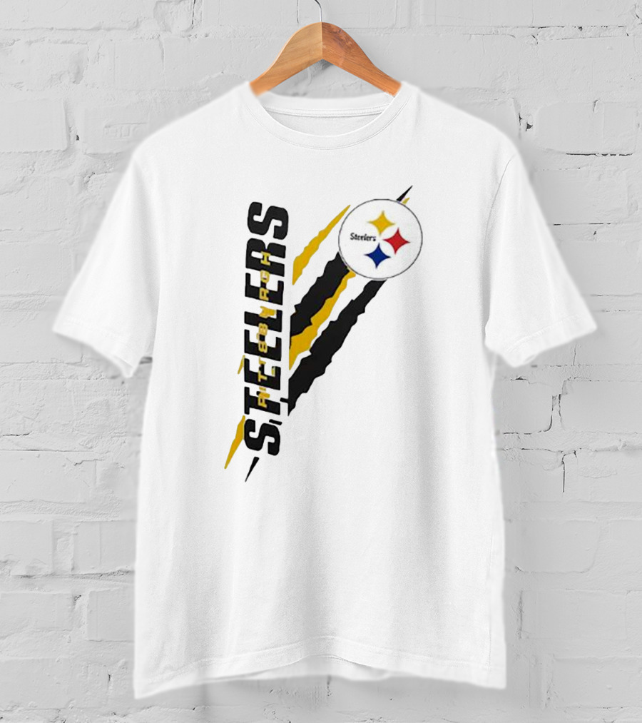 Pittsburgh Steelers Yellow Scratch Emblem T-Shirt