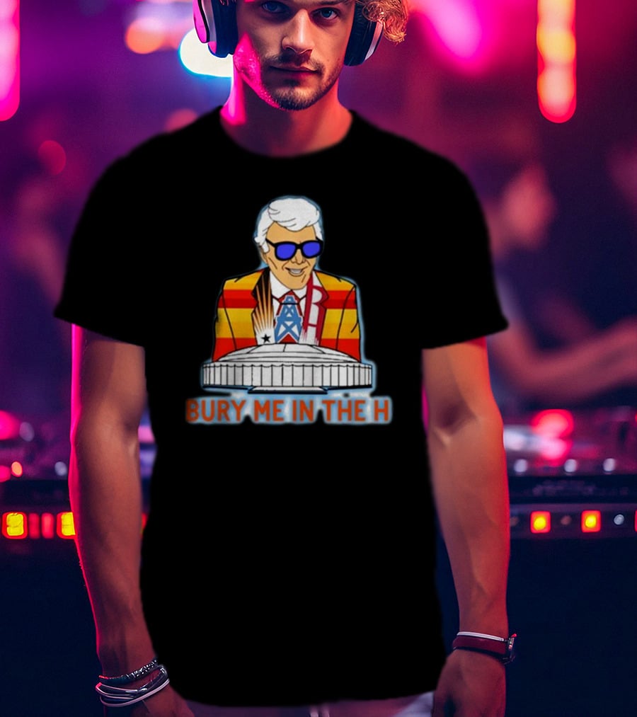 Bury Me In The H Marvin Stadium Fans Football Oilers Stripes T-Shirt