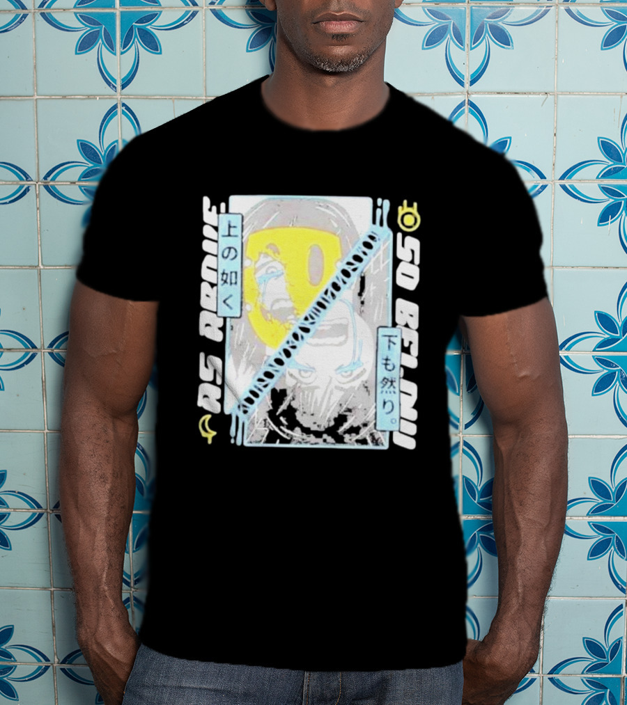 As Above So Below Yellow Mask Dual Face T-Shirt