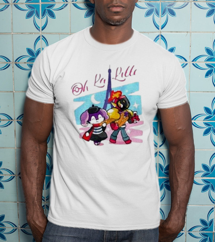 Lenvgc Oh La Lille Eiffel Tower Characters T-Shirt