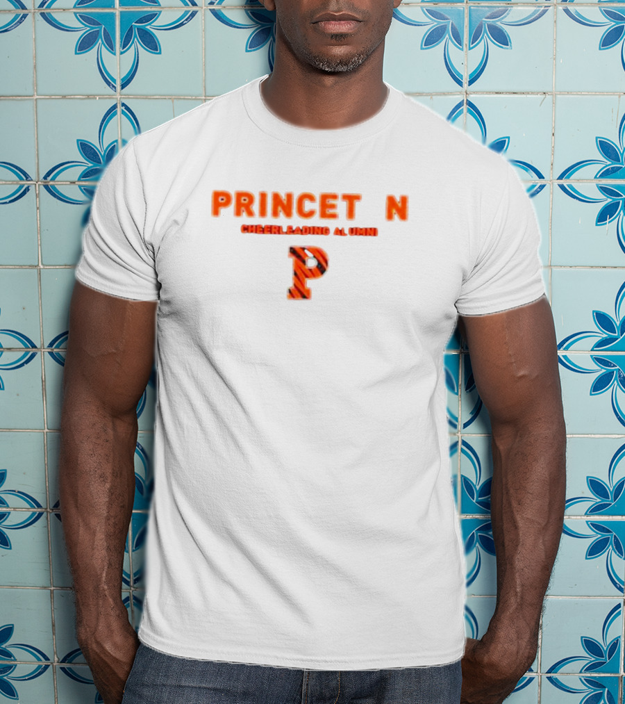 Princeton Cheerleading Alumni Homecoming P Tiger Stripe Letter P T-Shirt