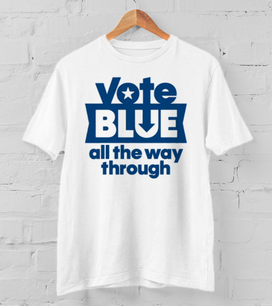 Vote Blue All The Way Through Star Arrow T-Shirt