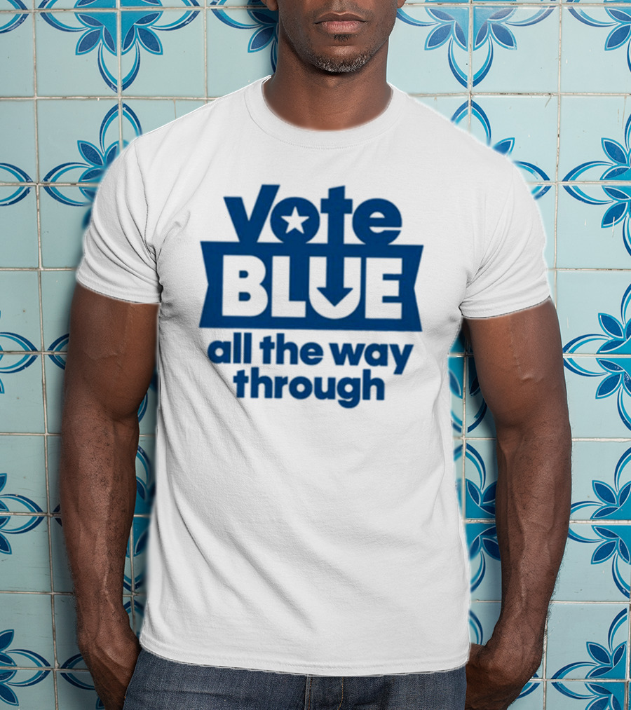 Vote Blue All The Way Through Star Arrow T-Shirt