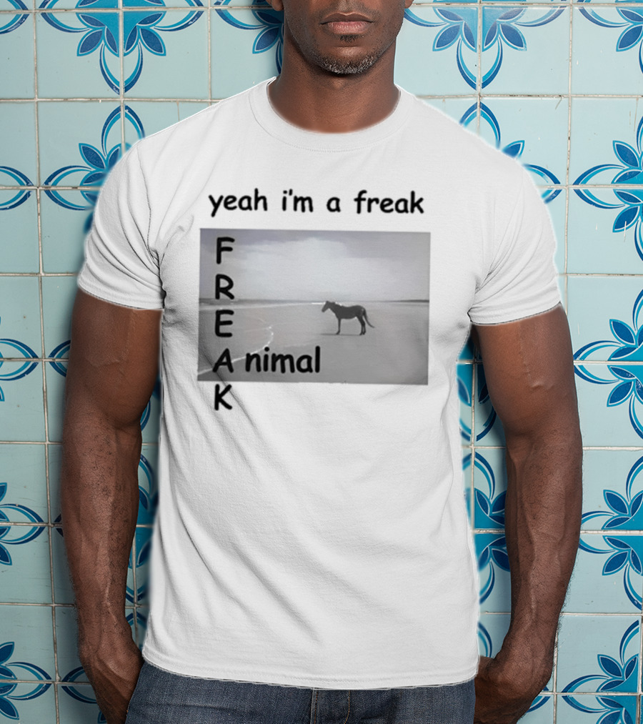 Yeah I'm A Freak Animal Zebra Standing Alone In Serengeti Sunset T-Shirt
