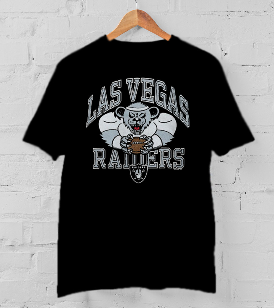 Las Vegas Raiders Grateful Dead Bear NFL Collaboration T-Shirt