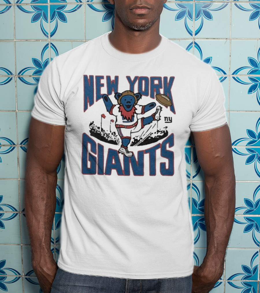 New York Giants Grateful Dead NFL Collaboration Bear T-Shirt