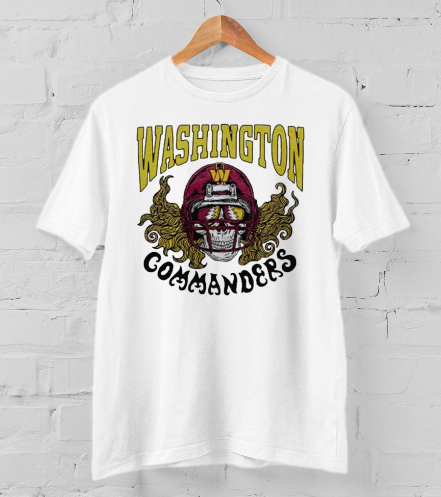 Washington Commanders Grateful Dead NFL Skull Helmet Collaboration T-Shirt