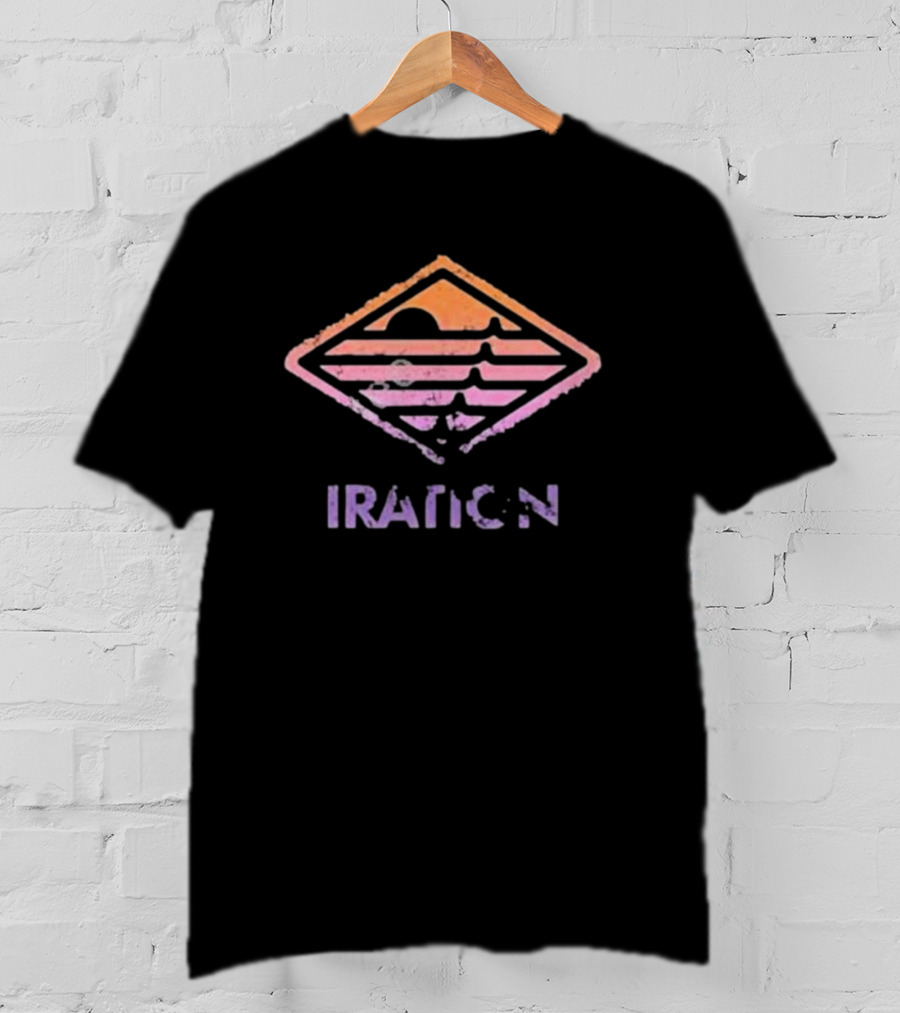 Iration Summer Nights Pastel Sunset Diamond Motif T-Shirt