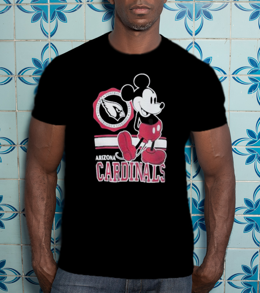 Arizona Cardinals Mickey Mouse Football Team Fan Gear T-Shirt