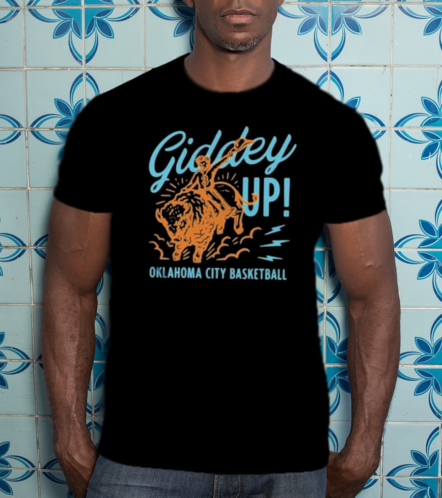 Giddey Up Oklahoma City Basketball Bison Rider T-Shirt