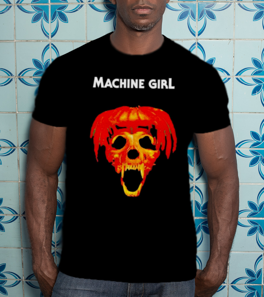 Machine Girl Skull Pumpkin Face T-Shirt