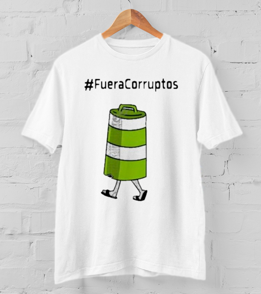 Paola Hurtado Uri Samayoa #FueraCorruptos Walking Traffic Cone Image T-Shirt