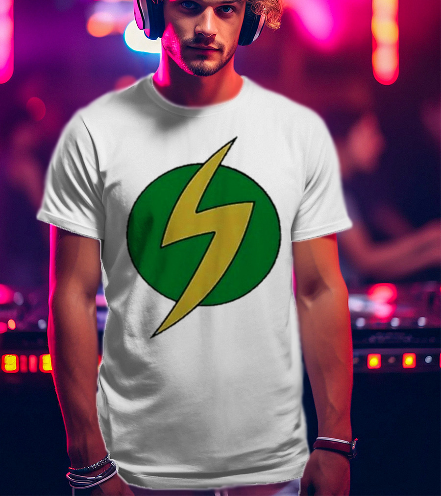 PowerEdd Green Yellow Lightning Bolt T-Shirt
