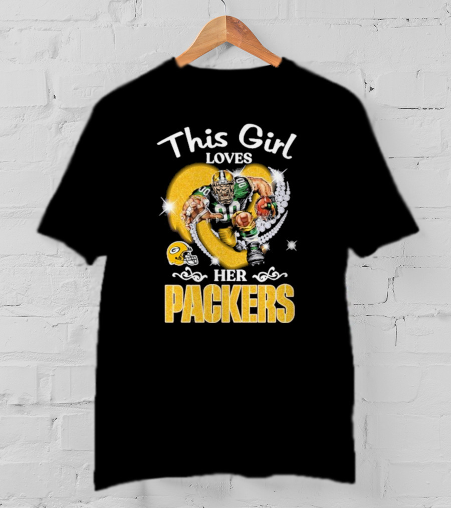 This Girl Loves Her Packers Football Star Highlighted In Yellow And White T-Shirt