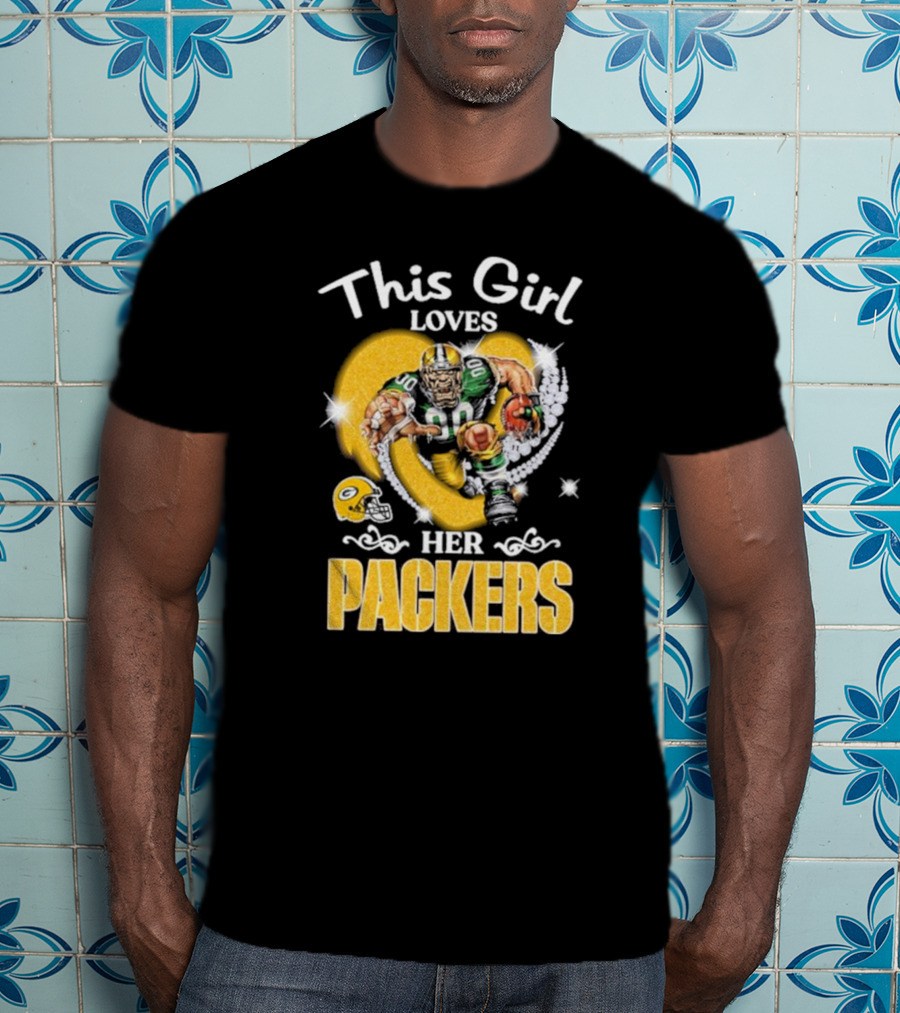 This Girl Loves Her Packers Football Star Highlighted In Yellow And White T-Shirt