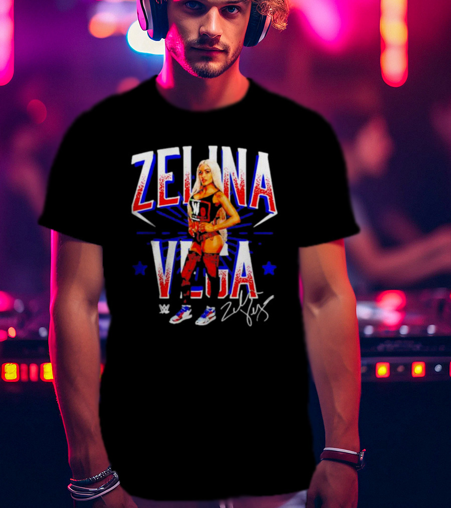 Zelina Vega LWO Signature WWE Red Blue Star T-Shirt