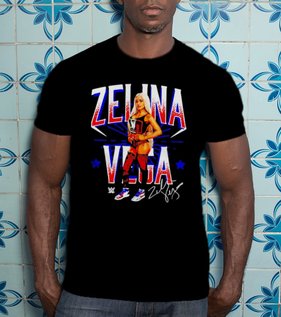 Zelina Vega LWO Signature WWE Red Blue Star T-Shirt