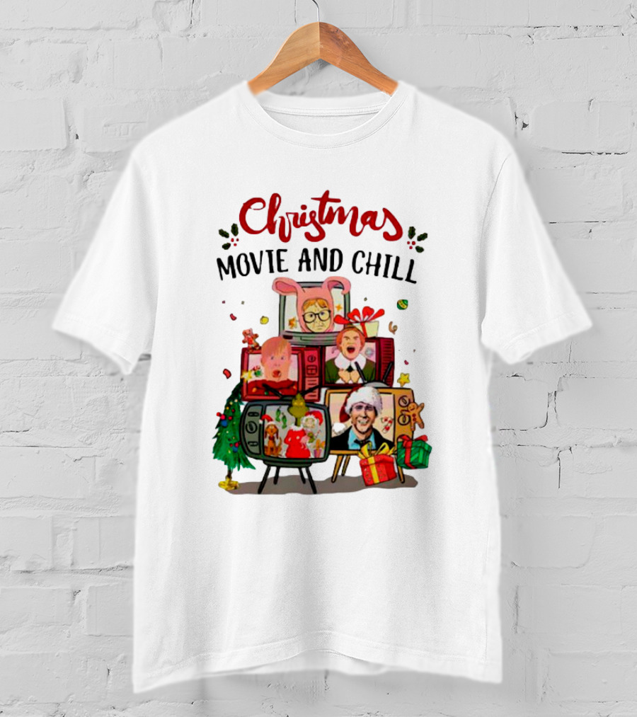 Christmas Movie And Chill Characters TV Holiday Icons T-Shirt