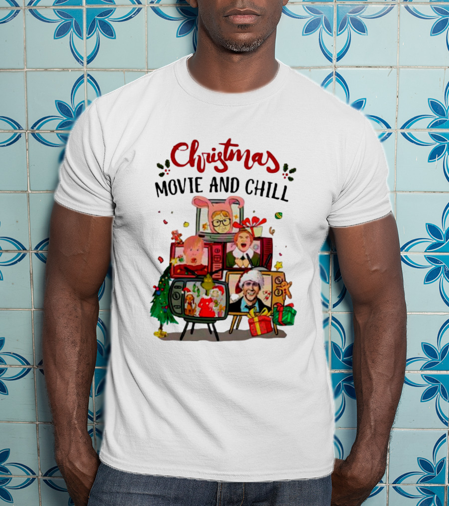 Christmas Movie And Chill Characters TV Holiday Icons T-Shirt