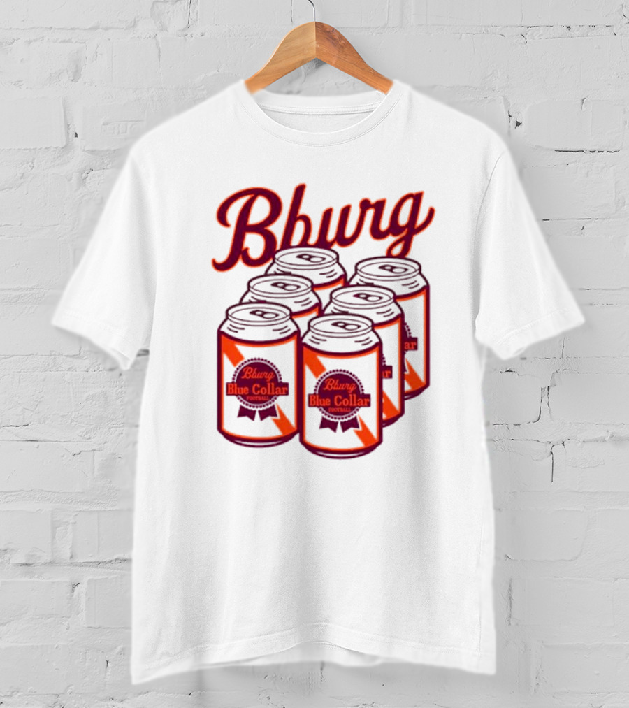 Bburg Blue Collar Football Cans T-Shirt