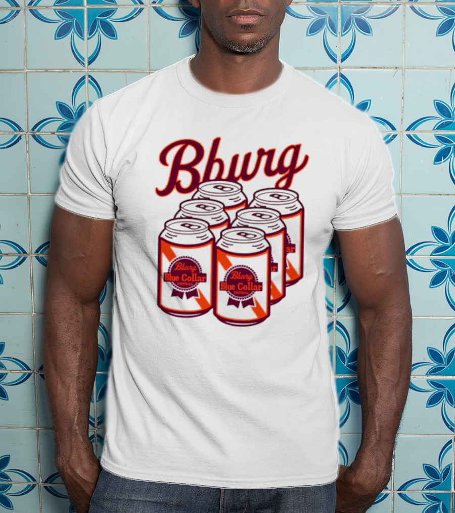 Bburg Blue Collar Football Cans T-Shirt