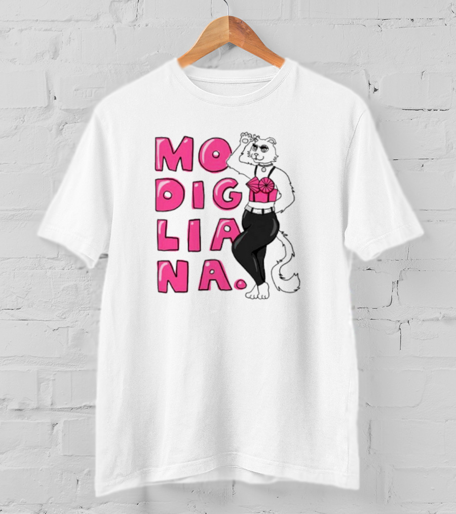 Modigliana Cat Fashion Style T-Shirt