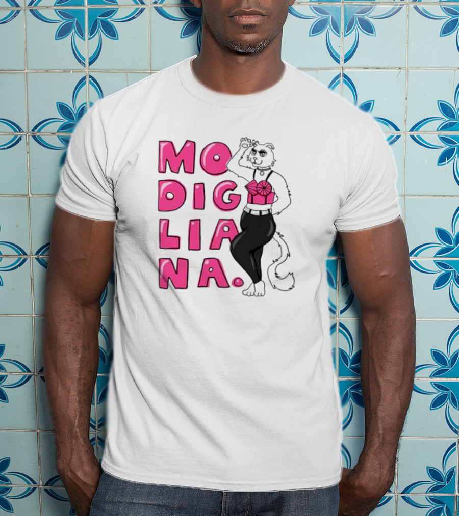 Modigliana Cat Fashion Style T-Shirt