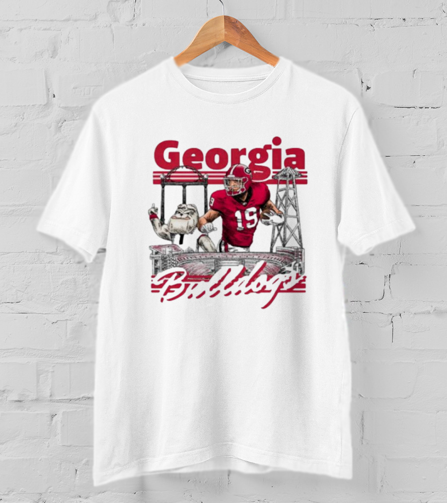 Georgia Bulldogs Brock Bowers Sanford Stadium Collegiate Landmarks T-Shirt