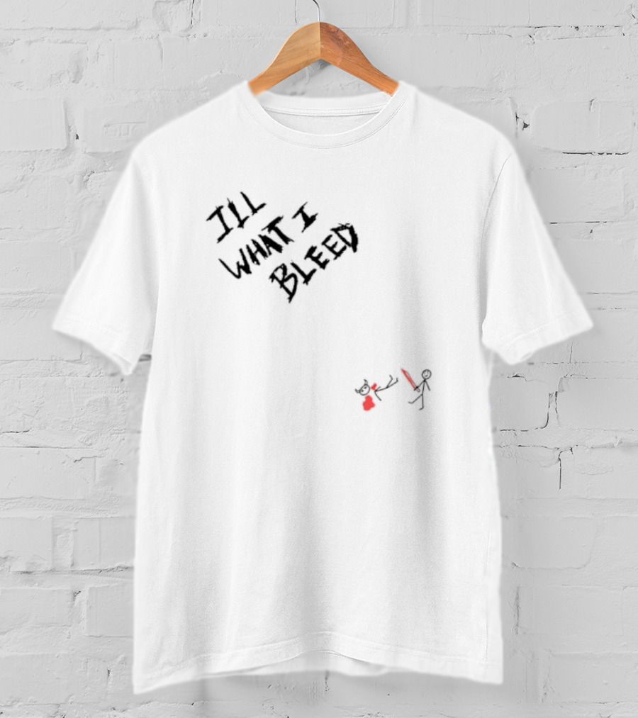 ILL What I Bleed Stick Figure Duel With Red Sword And Demon T-Shirt